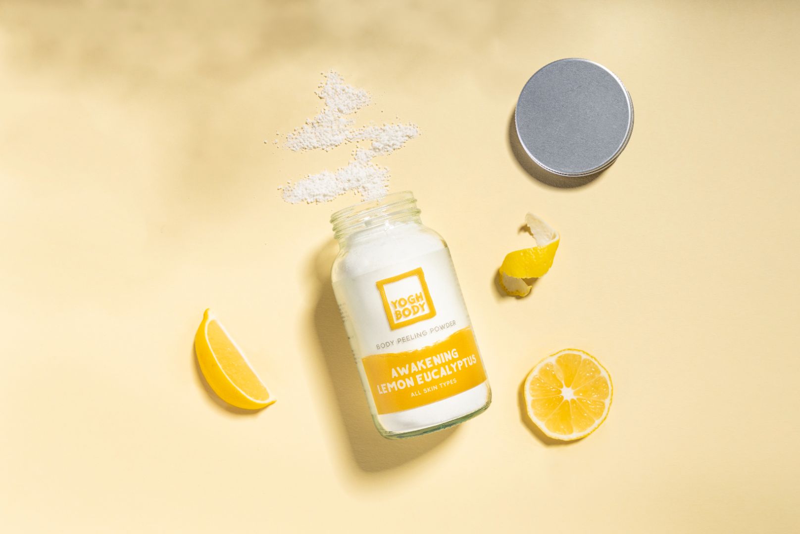 YOGHBODY® Awakening - Peeling Body Powder with Lemon and Eucalyptus, 150g.